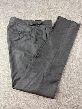 Atelier Munro Mens Wool Adjustable Waist Button Fly Pleated Dress Pants Size 30